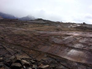 Bloque de estrias de un glaciar